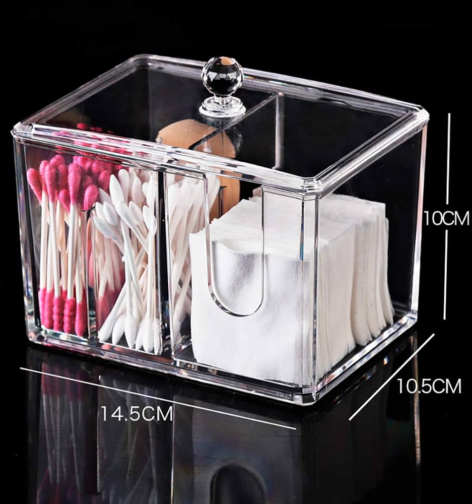 Amazon.co.jp: 蓋付き 綿棒ケース コットンボックス 化粧コットン収納